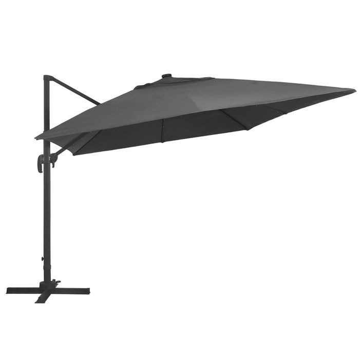 Parasol déporté avec lumières LED 400x300 cm Anthracite - Photo n°4