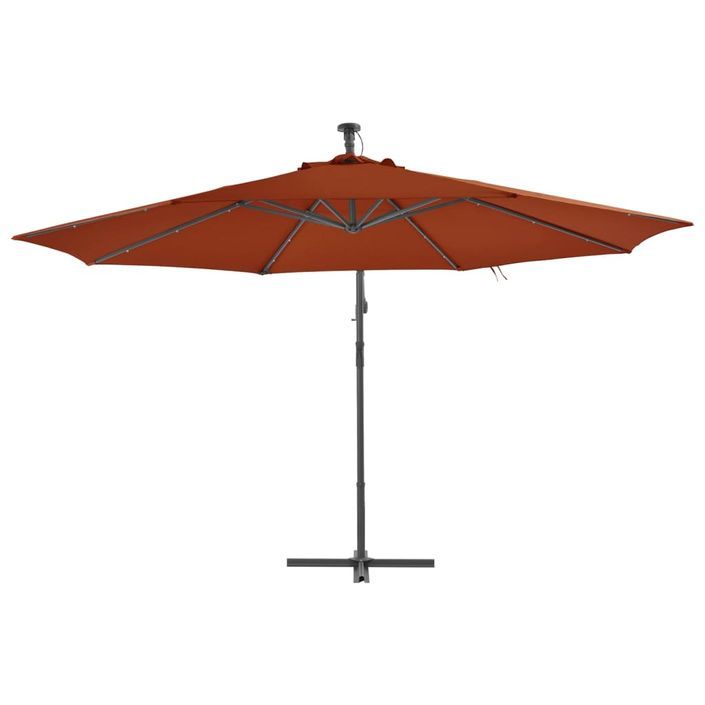 Parasol déporté avec lumières LED Terre cuite 350 cm - Photo n°2