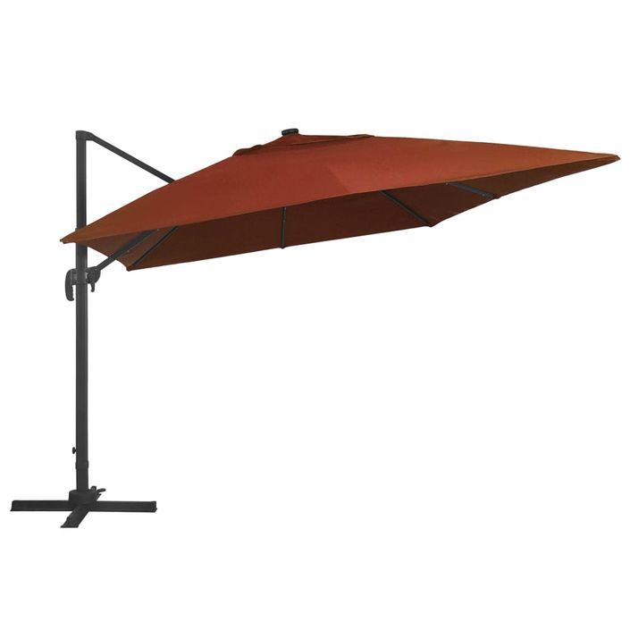 Parasol déporté avec lumières LED Terre cuite 400x300 cm - Photo n°4