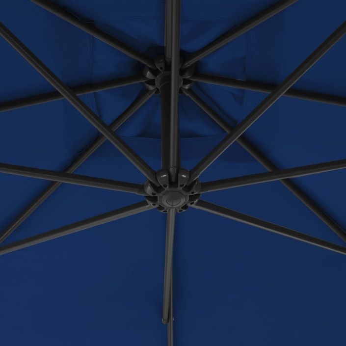 Parasol déporté avec mât en acier 250x250 cm Azuré - Photo n°2