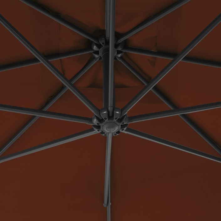 Parasol déporté avec mât en acier 250x250 cm Terre cuite - Photo n°2