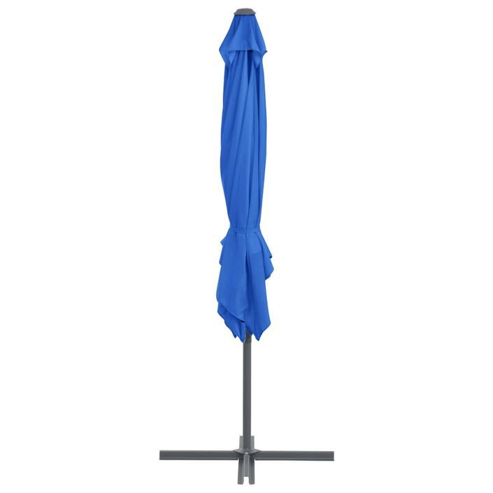 Parasol déporté avec mât en acier Bleu azuré 250x250 cm - Photo n°5