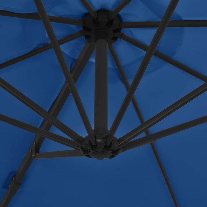 Parasol déporté avec mât en acier Bleu azuré 300 cm - Photo n°2