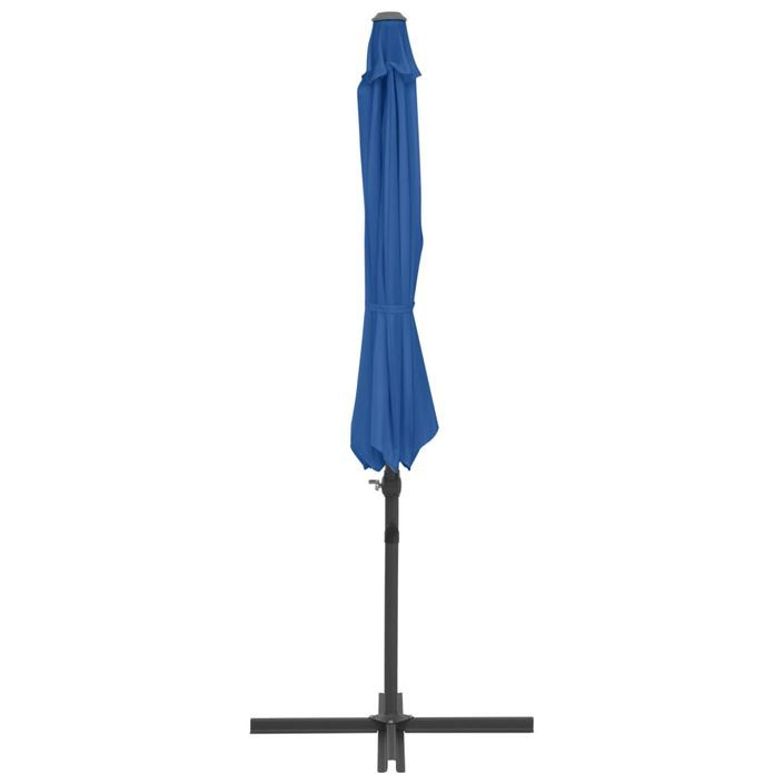 Parasol déporté avec mât en acier Bleu azuré 300 cm - Photo n°5