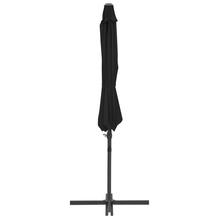 Parasol déporté avec mât en acier Noir 300 cm - Photo n°5