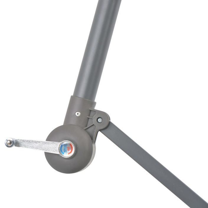 Parasol déporté avec mât en aluminium 350 cm Noir - Photo n°6