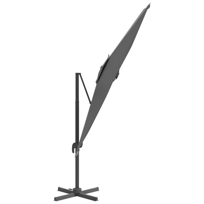 Parasol déporté avec mât en aluminium Anthracite 400x300 cm - Photo n°4
