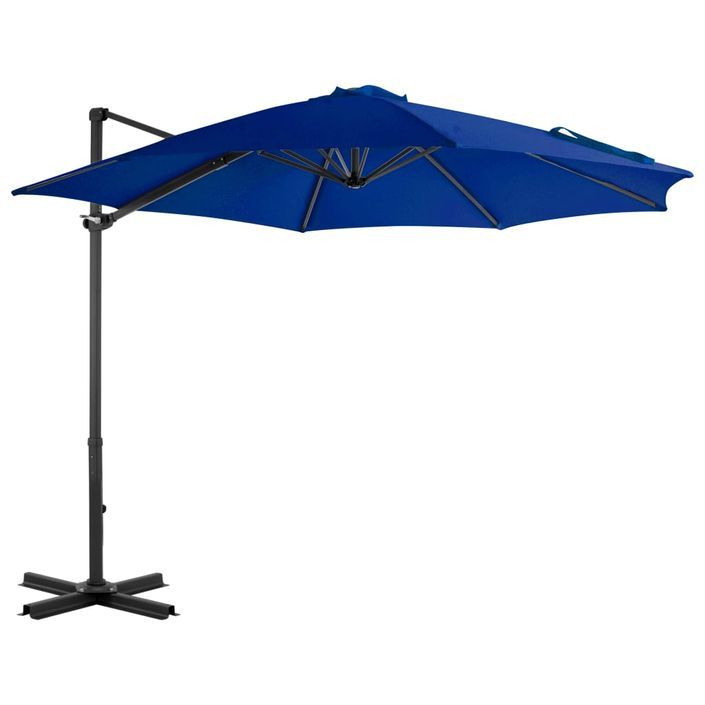 Parasol déporté avec mât en aluminium Bleu azuré 300 cm - Photo n°1