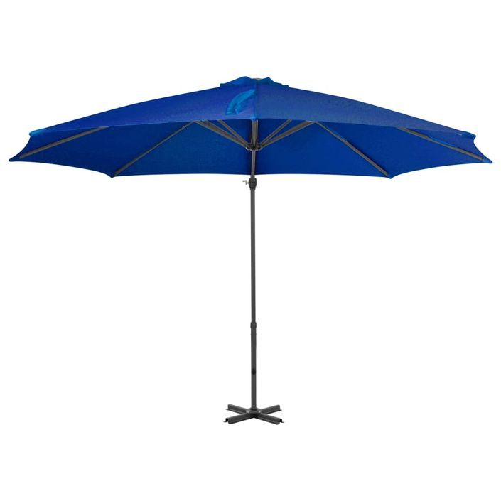 Parasol déporté avec mât en aluminium Bleu azuré 300 cm - Photo n°3