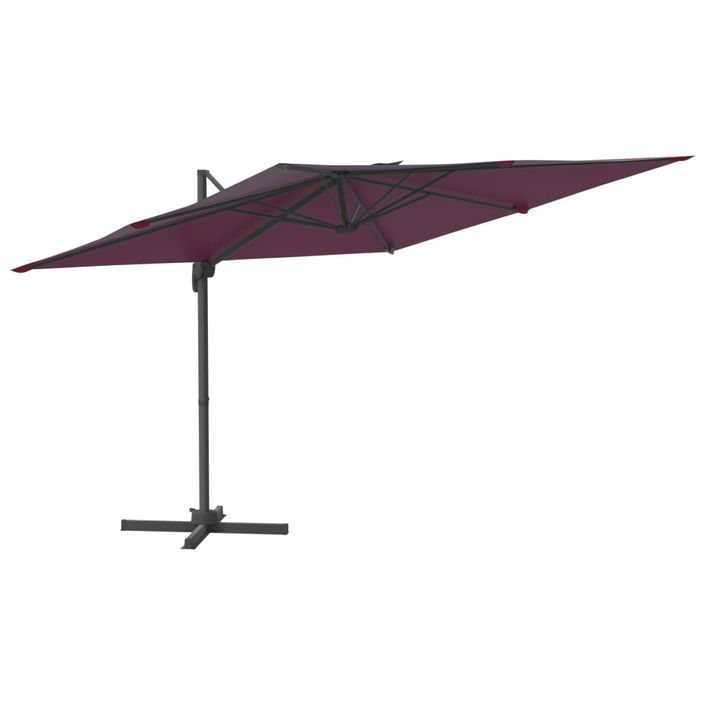 Parasol déporté avec mât en aluminium Bordeaux 400x300 cm - Photo n°1