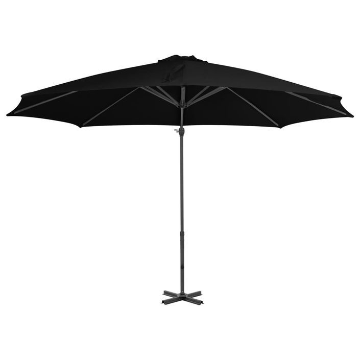 Parasol déporté avec mât en aluminium Noir 300 cm - Photo n°3