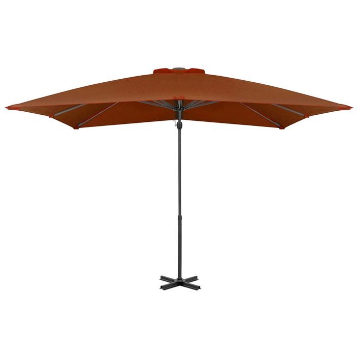 Parasol déporté avec mât en aluminium Terre cuite 250x250 cm - Photo n°3