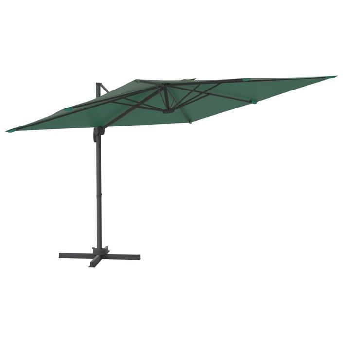 Parasol déporté avec mât en aluminium Vert 400x300 cm - Photo n°1