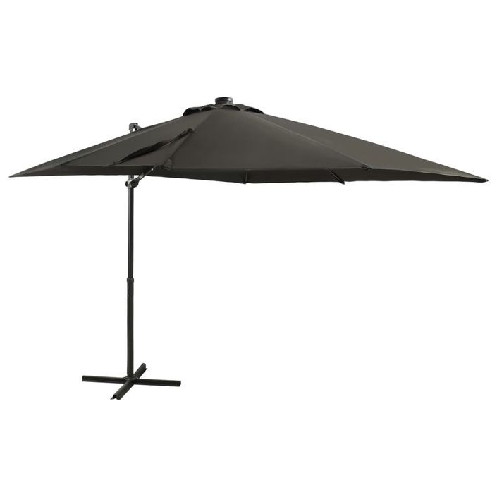 Parasol déporté avec mât et lumières LED Anthracite 250 cm - Photo n°1