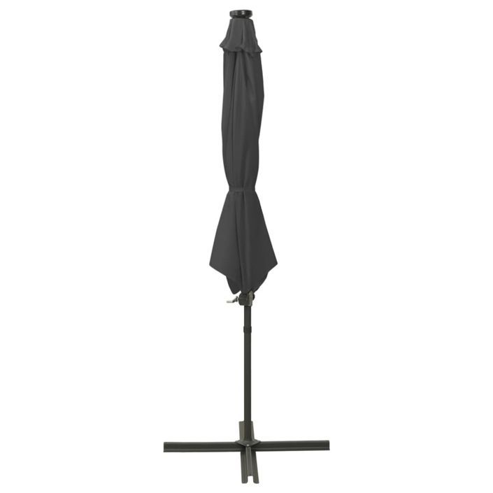 Parasol déporté avec mât et lumières LED Anthracite 300 cm 2 - Photo n°3