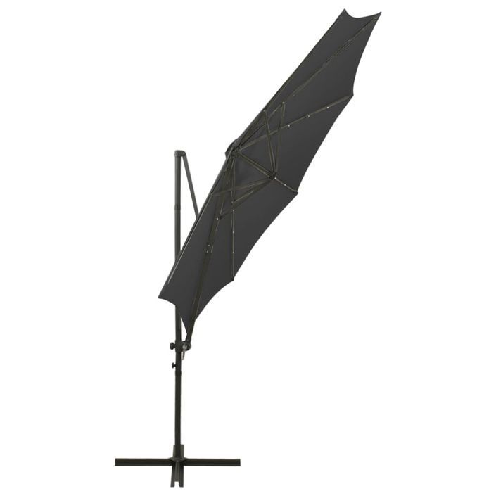 Parasol déporté avec mât et lumières LED Anthracite 300 cm 2 - Photo n°8