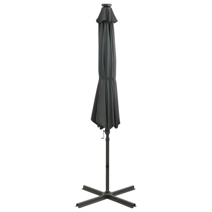 Parasol déporté avec mât et lumières LED Anthracite 300 cm - Photo n°7