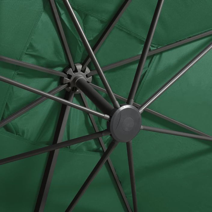 Parasol déporté avec mât et lumières LED Vert 300 cm 3 - Photo n°2