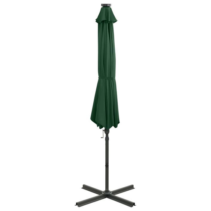 Parasol déporté avec mât et lumières LED Vert 300 cm - Photo n°6