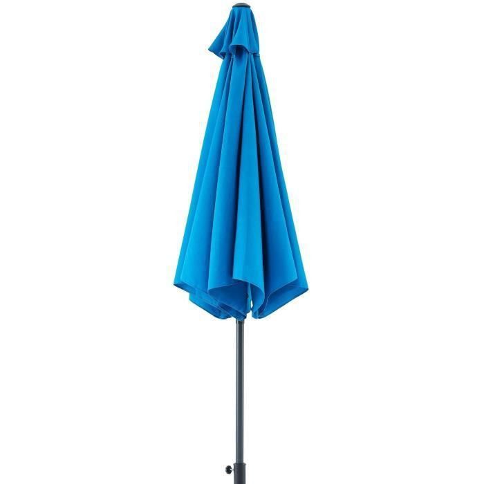 Parasol droit inclinable - Aluminium, 6 baleines en acier et polyester 160 g/m² - 3 m - Bleu profond - Photo n°4