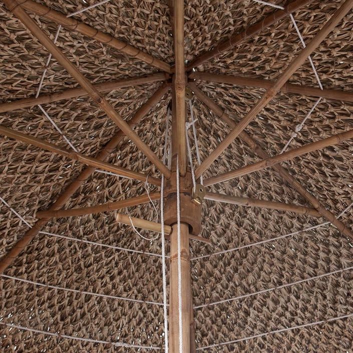 Parasol en bambou avec toit en feuille de bananier 210 cm - Photo n°2