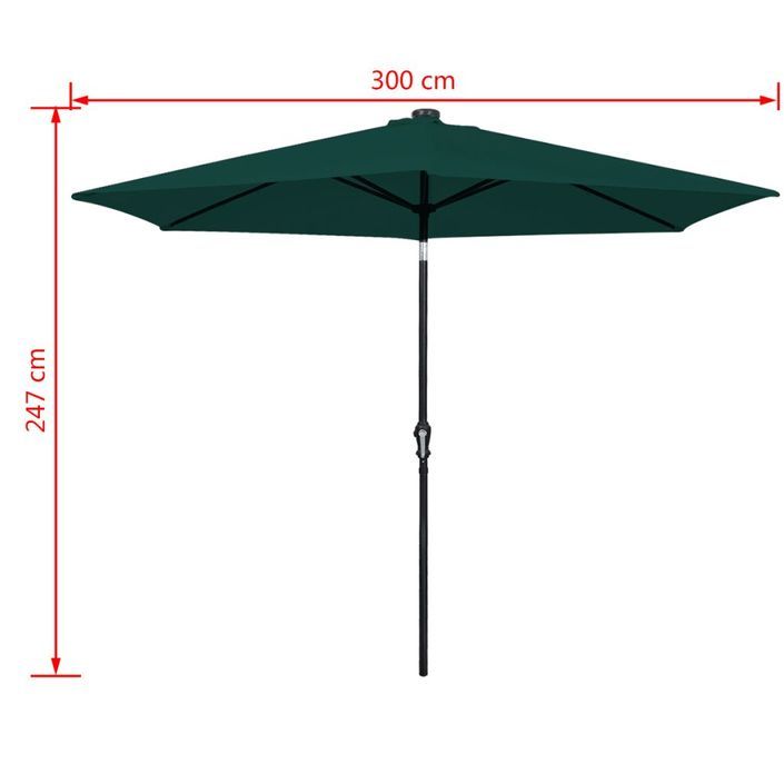 Parasol en porte-à-faux 3 m Vert 2 - Photo n°10