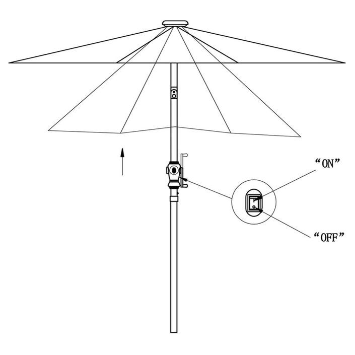 Parasol en porte-à-faux avec LED 3 m Blanc sable - Photo n°9