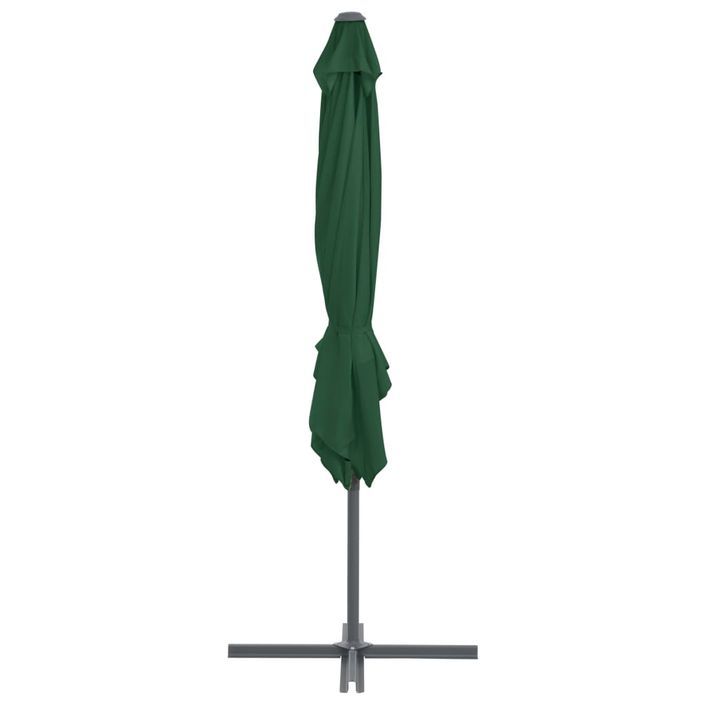 Parasol en porte-à-faux avec mât en acier 250 x 250 cm Vert - Photo n°5
