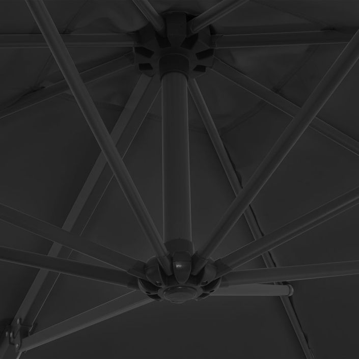 Parasol en porte-à-faux avec mât en Acier 250x250 cm Anthracite - Photo n°2