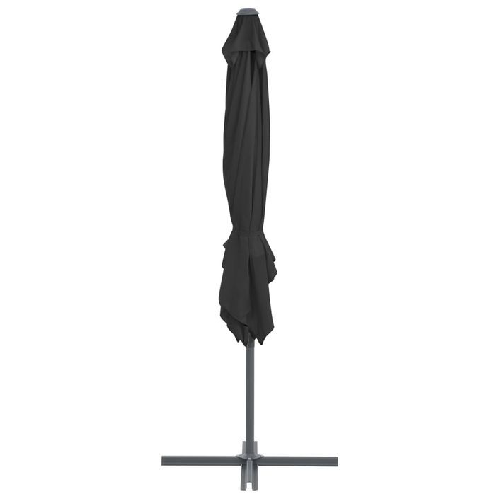 Parasol en porte-à-faux avec mât en Acier 250x250 cm Anthracite - Photo n°5