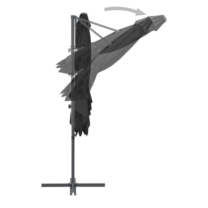 Parasol en porte-à-faux avec mât en Acier 250x250 cm Anthracite - Photo n°6