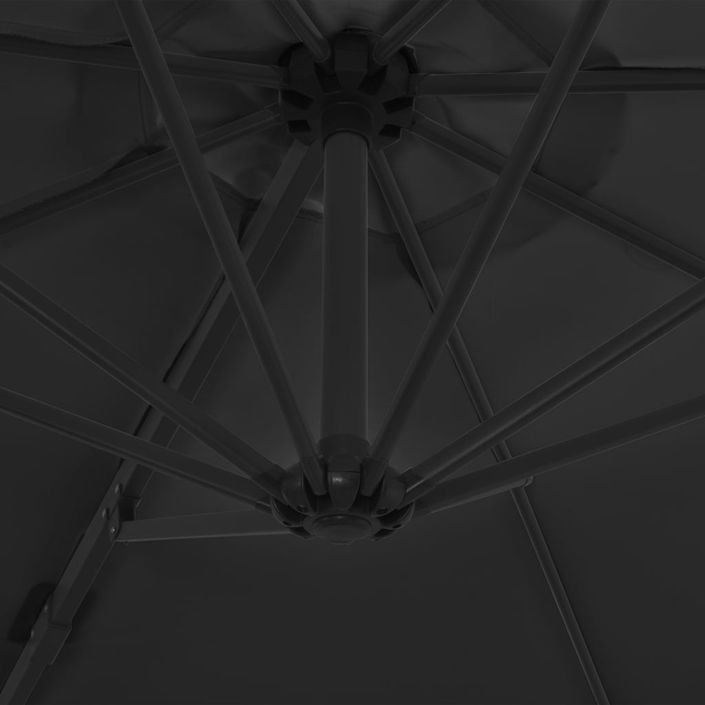 Parasol en porte-à-faux avec mât en acier Anthracite 300 cm - Photo n°2