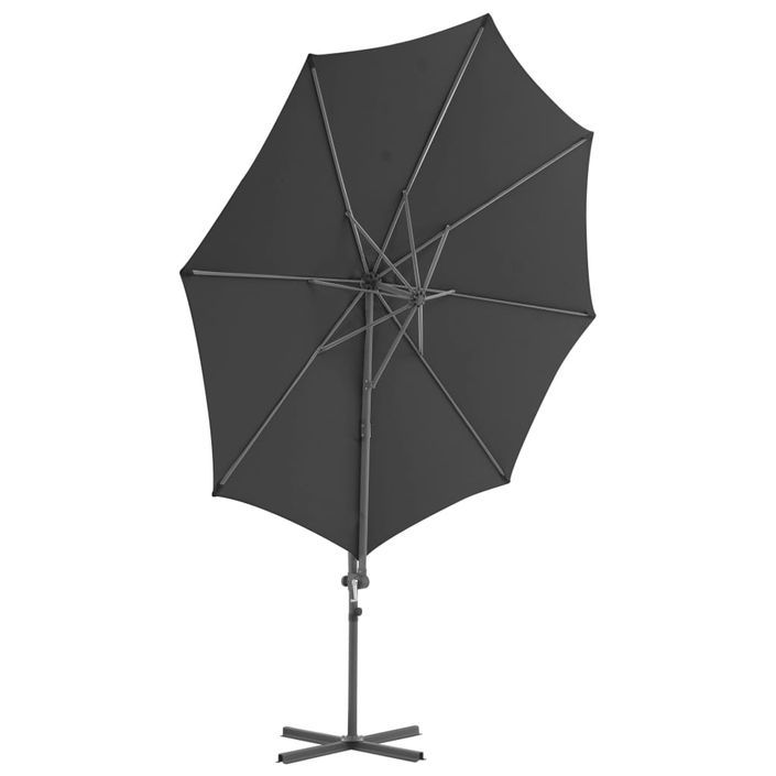 Parasol en porte-à-faux avec mât en acier Anthracite 300 cm - Photo n°4