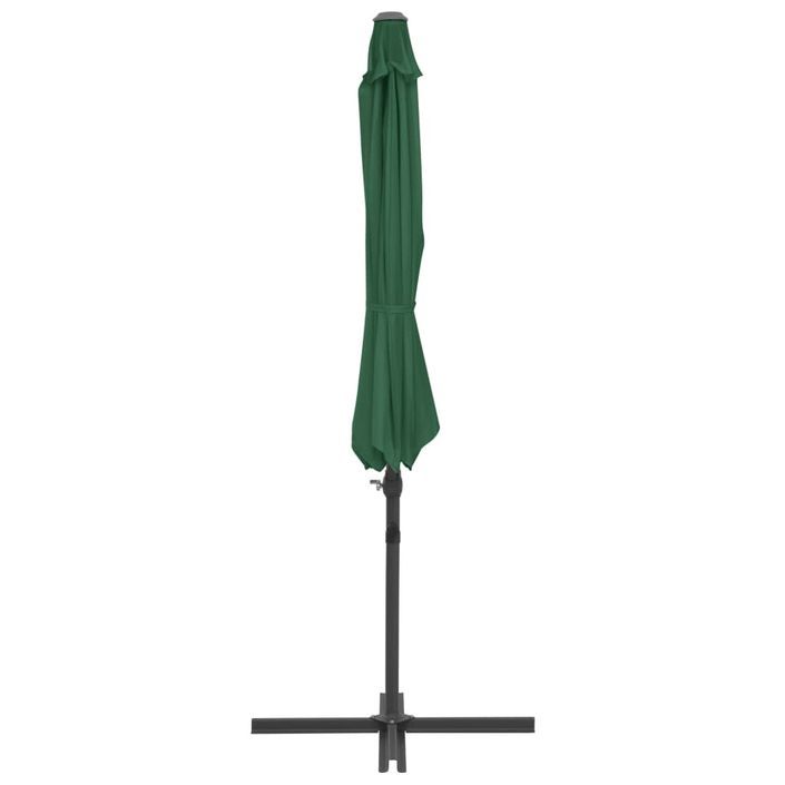 Parasol en porte-à-faux avec mât en acier Vert 300 cm - Photo n°5
