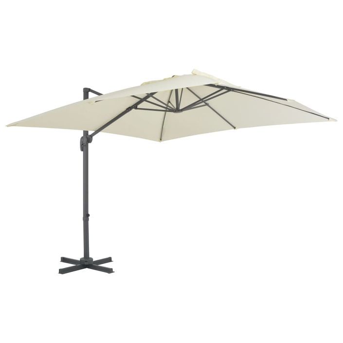 Parasol en porte-à-faux avec mât en aluminium 300x300 cm Sable - Photo n°1