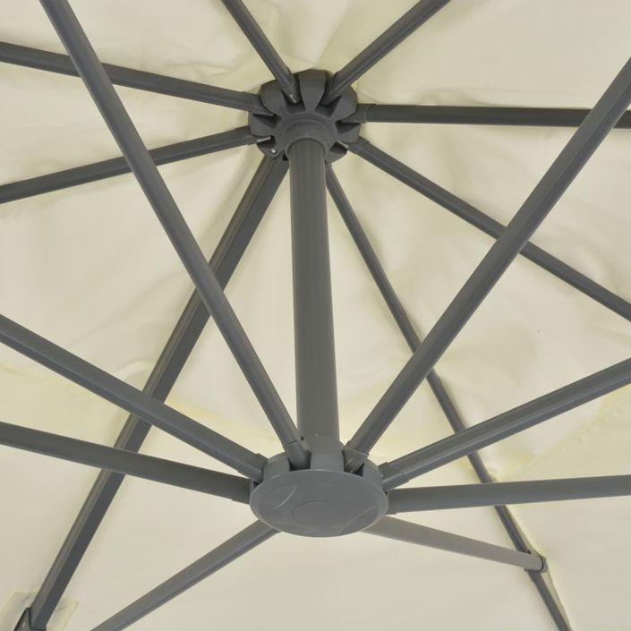 Parasol en porte-à-faux avec mât en aluminium 400x300 cm Sable - Photo n°2