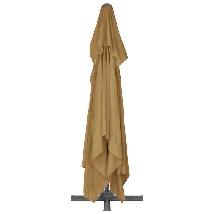 Parasol en porte-à-faux avec mât en aluminium 400x300 cm Taupe - Photo n°6