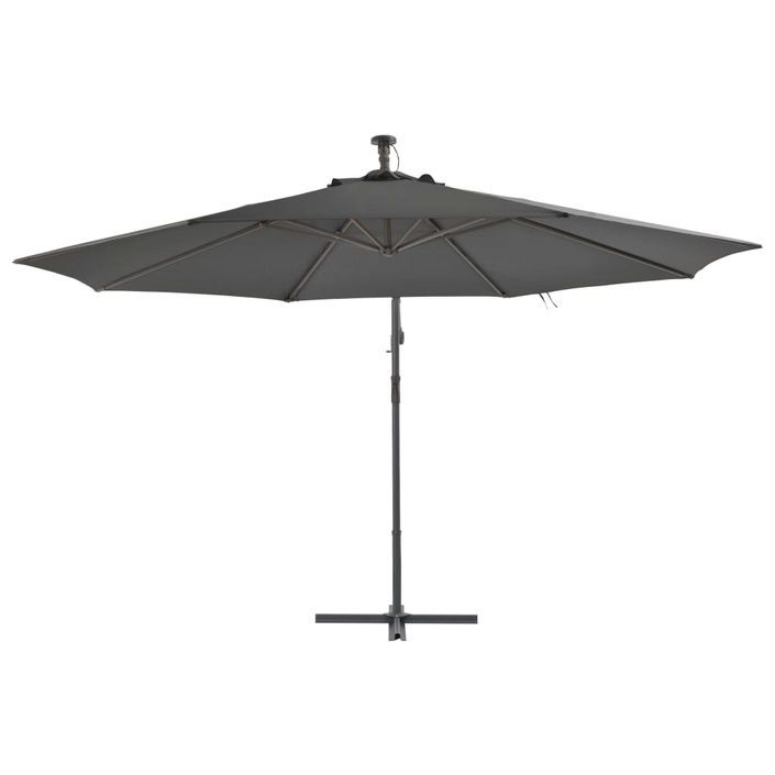 Parasol en porte-à-faux avec poteau Aluminium 350 cm Anthracite - Photo n°3