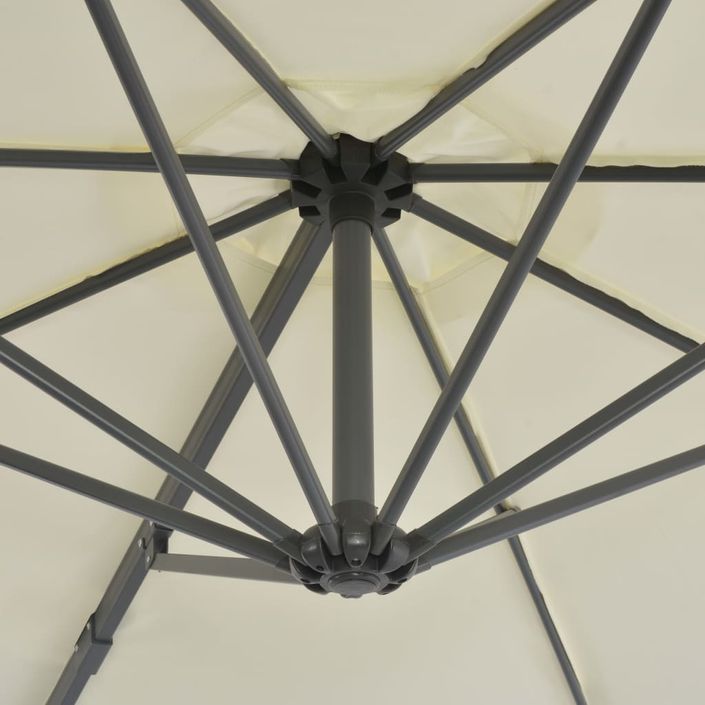 Parasol en porte-à-faux avec poteau en aluminium 300 cm Sable - Photo n°2
