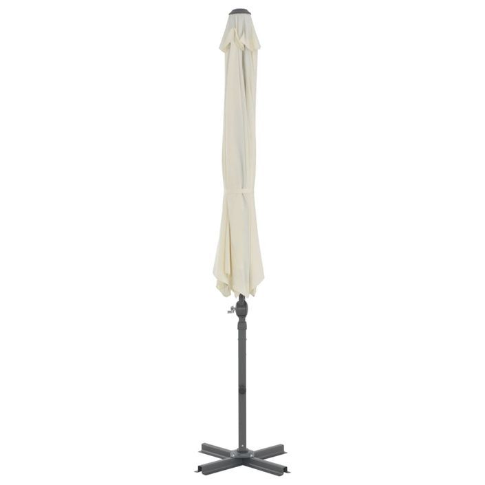 Parasol en porte-à-faux avec poteau en aluminium 300 cm Sable - Photo n°4