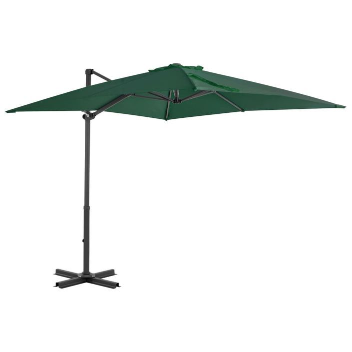 Parasol en porte-à-faux et mât en aluminium 250x250 cm Vert - Photo n°1