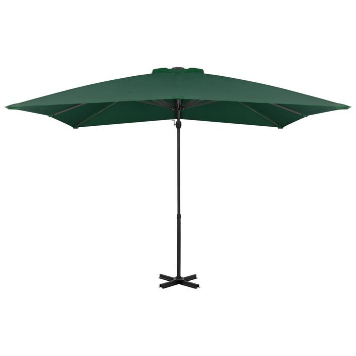 Parasol en porte-à-faux et mât en aluminium 250x250 cm Vert - Photo n°3
