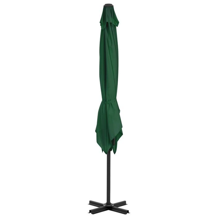 Parasol en porte-à-faux et mât en aluminium 250x250 cm Vert - Photo n°4