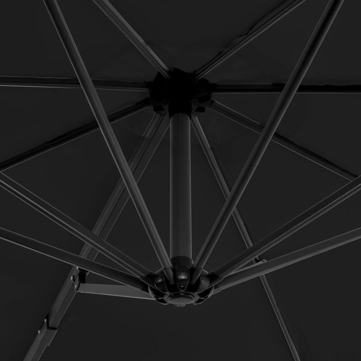 Parasol en porte-à-faux et poteau en aluminium 300cm Anthracite - Photo n°2