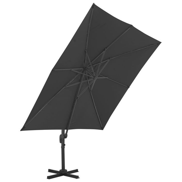 Parasol en porte-à-faux Mât en aluminium 300x300 cm Anthracite - Photo n°4