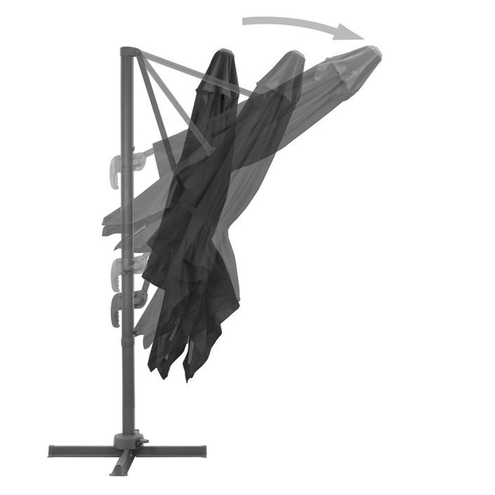 Parasol en porte-à-faux Mât en aluminium 300x300 cm Anthracite - Photo n°5