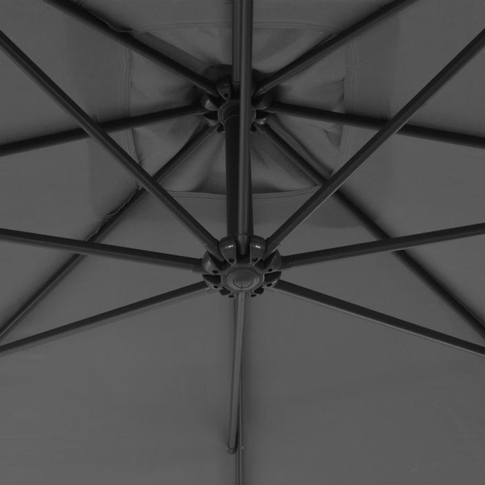 Parasol en porte-à-feux avec mât en acier 250x250 cm Anthracite - Photo n°2