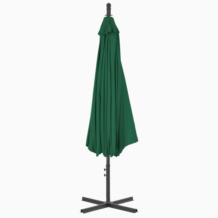 Parasol en porte-à-feux avec mât en acier 300 cm Vert - Photo n°5