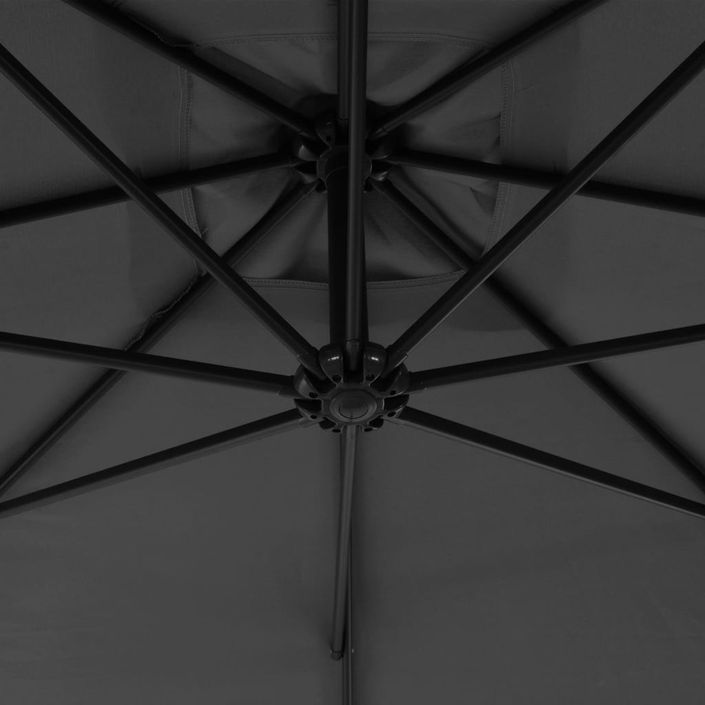 Parasol en porte-à-feux avec poteau Acier 300 cm Anthracite - Photo n°2