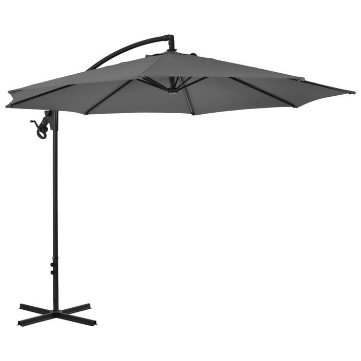 Parasol en porte-à-feux avec poteau Acier 300 cm Anthracite - Photo n°4